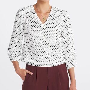 Les Serin StitchFix Polka dot blouse
